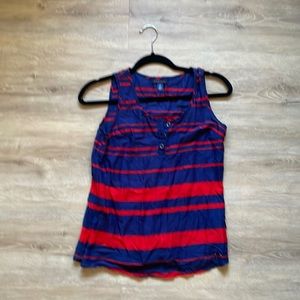 XS Tommy Hilfiger sleeveless top. Red and blue striped.